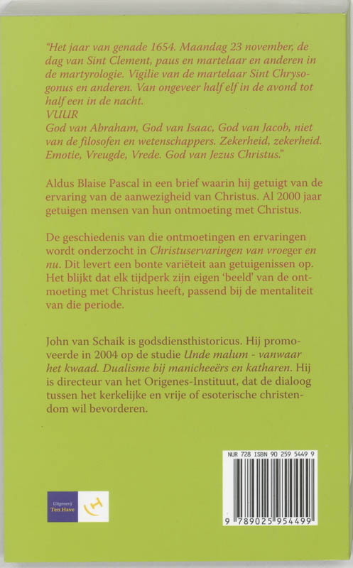 Achterkant van Christuservaringen van vroeger en nu