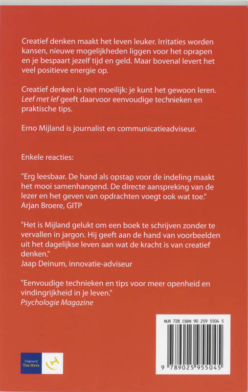Achterkant van Leef met lef