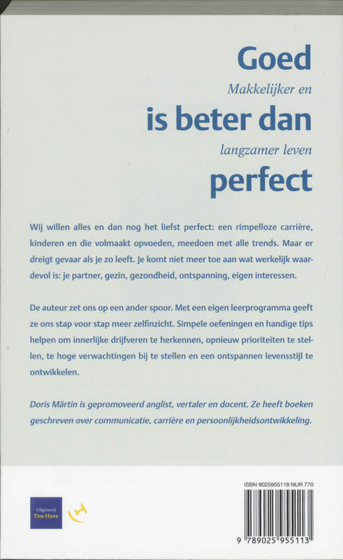 Achterkant van Goed is beter dan perfect