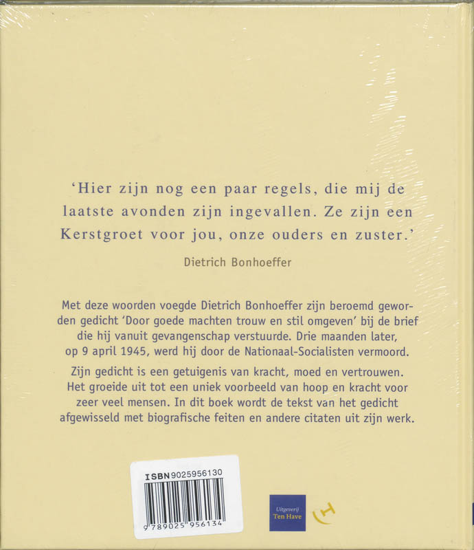 Achterkant van Door goede machten trouw en stil omgeven