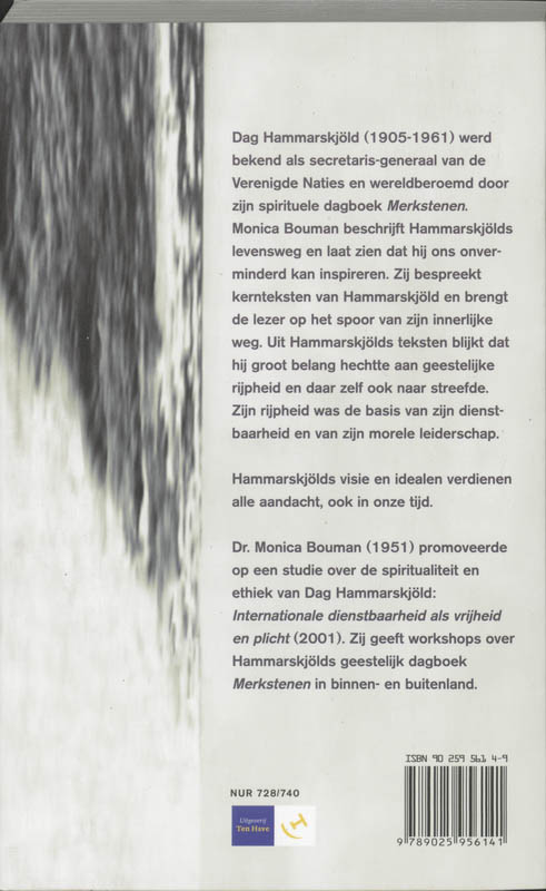 Achterkant van De levensweg van Dag Hammarskjold