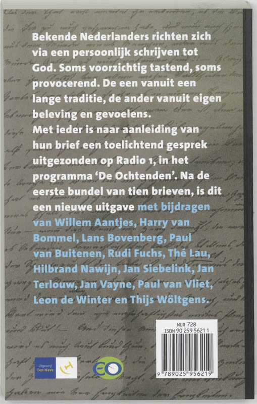 Achterkant van Brieven aan God