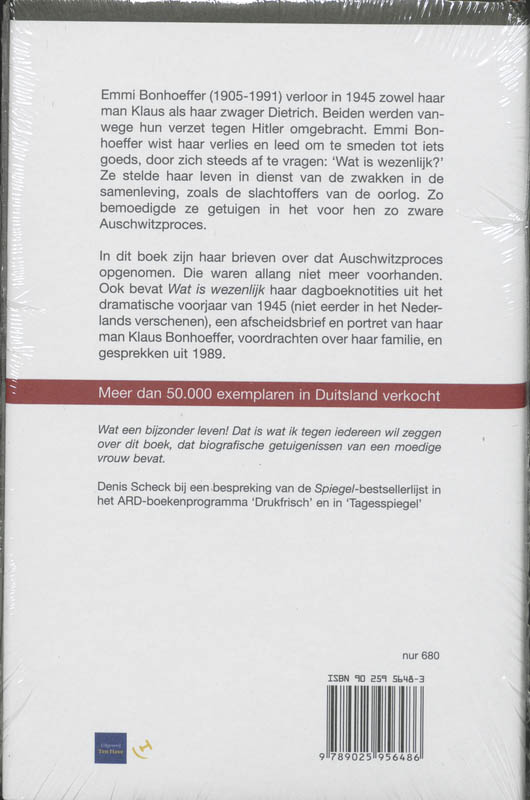Achterkant van Wat is wezenlijk?