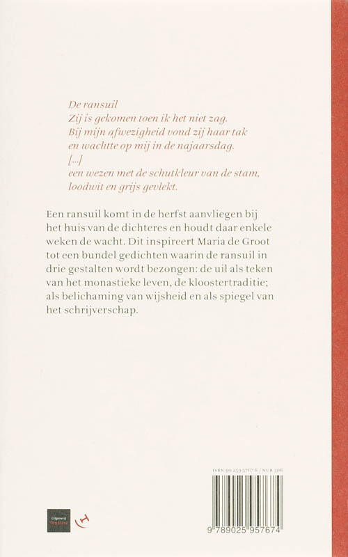 Achterkant van De komst van de ransuil