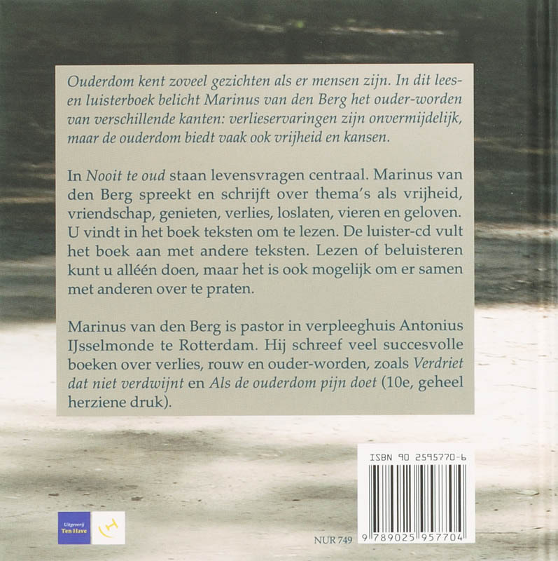 Achterkant van Nooit te oud