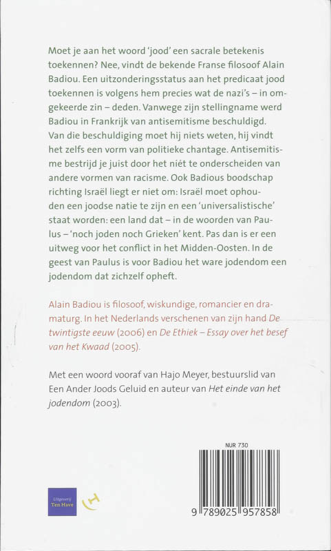 Achterkant van Het woord 'jood'