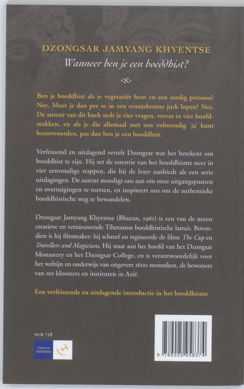 Achterkant van Wanneer ben je een boeddhist?