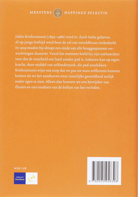 Achterkant van De mooiste meditaties van Krishnamurti