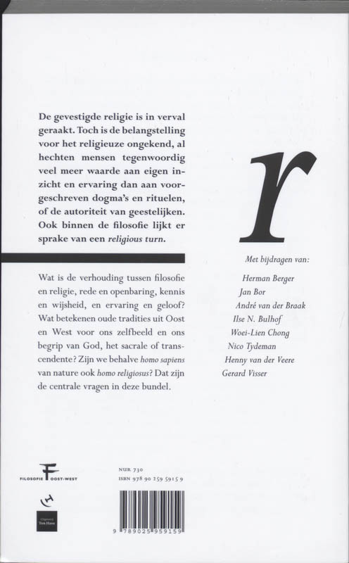 Achterkant van Het religieuze na de religie