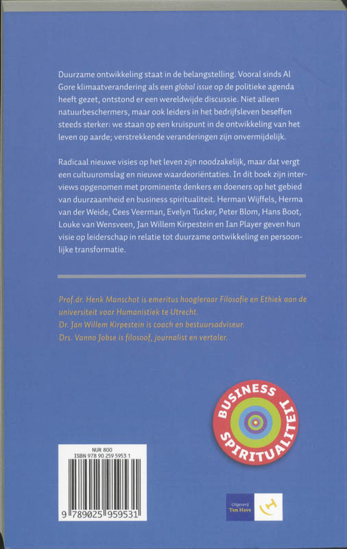 Achterkant van In Naam van de Natuur