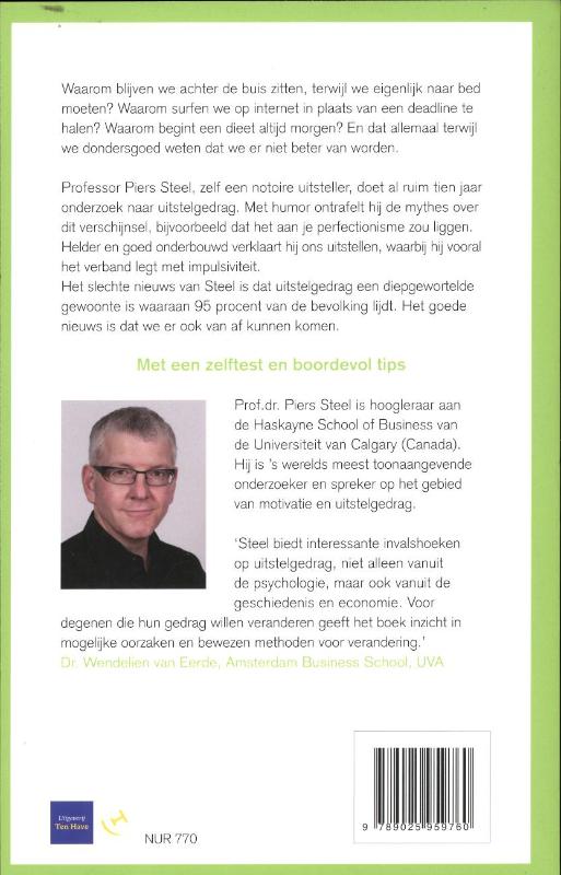Achterkant van Uitstelgedrag