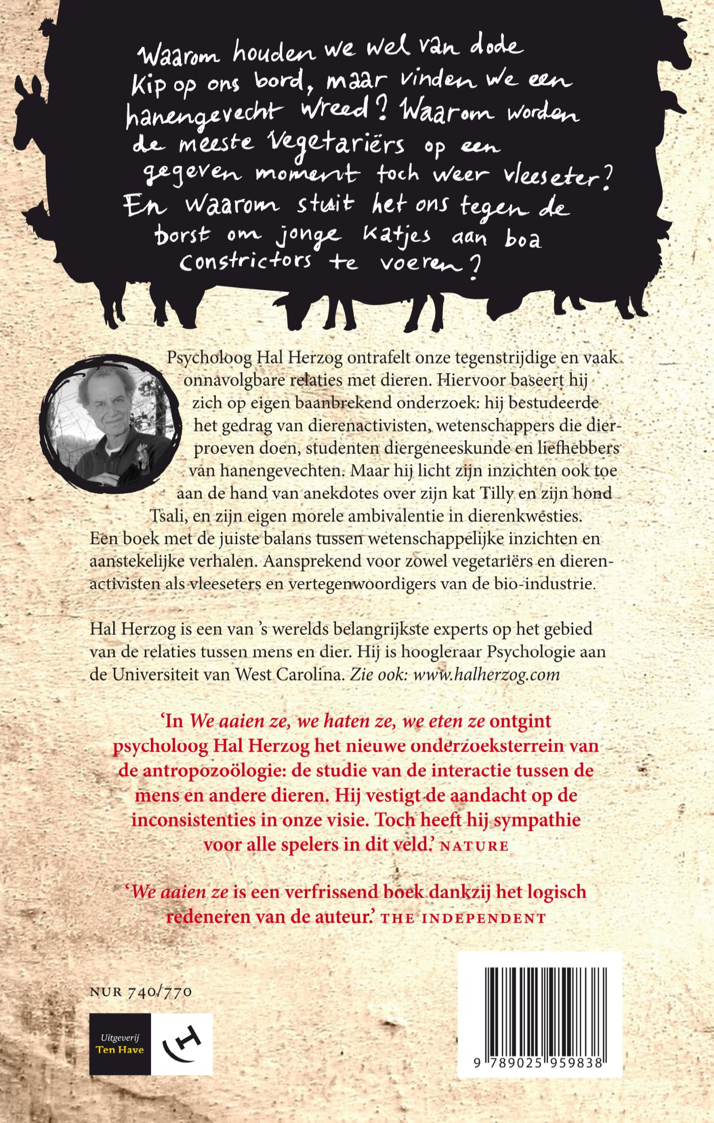 Achterkant van We aaien ze, we haten ze, we eten ze