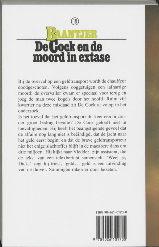 Achterkant van De Cock en de moord in extase