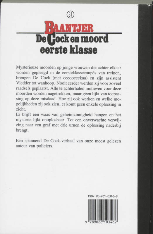 Achterkant van De Cock en moord eerste klasse