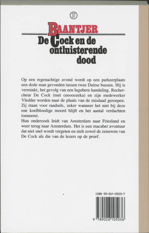 Achterkant van De Cock en de ontluisterende dood