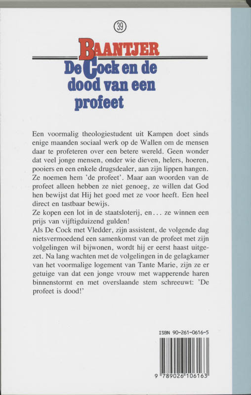 Achterkant van De Cock en de dood van een profeet