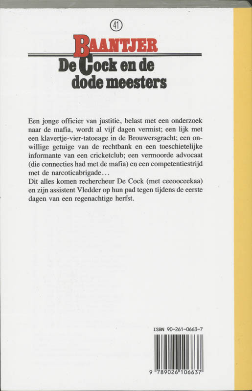 Achterkant van De Cock en de dode meesters
