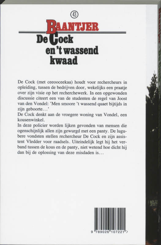Achterkant van De Cock en 't wassend kwaad
