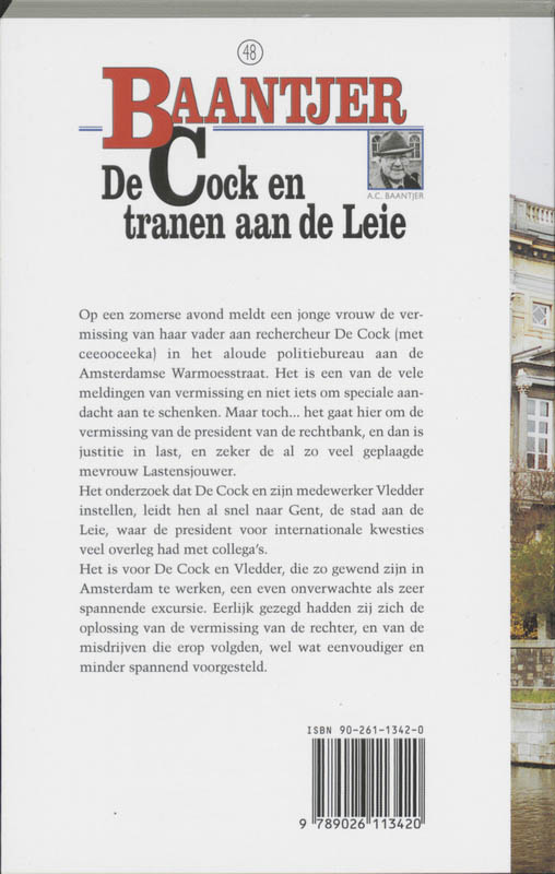 Achterkant van De Cock en tranen aan de Leie