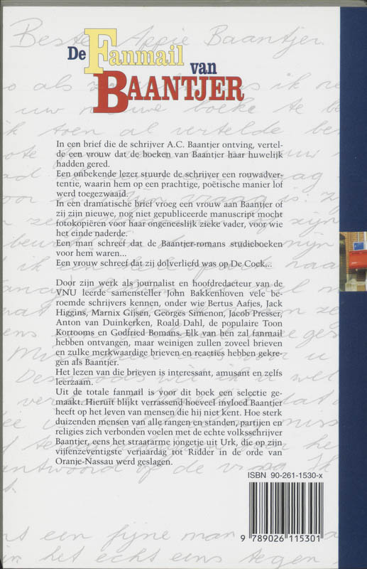 Achterkant van De fanmail van Baantjer