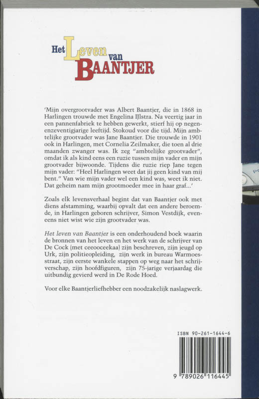 Achterkant van Het leven van Baantjer