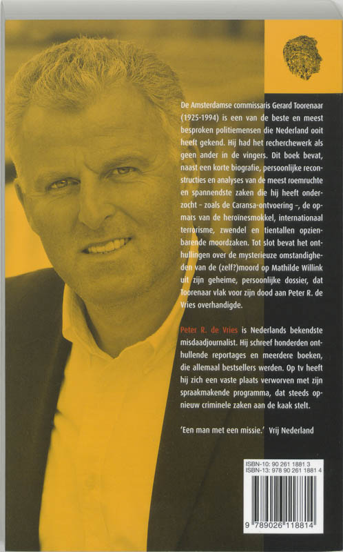 Achterkant van Uit de dossiers van Commissaris Toorenaar