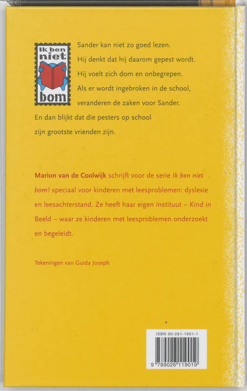 Achterkant van Ik ben niet bom!