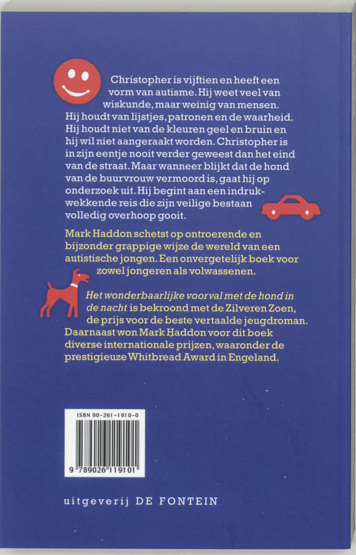 Achterkant van Het wonderbaarlijke voorval met de hond in de nacht