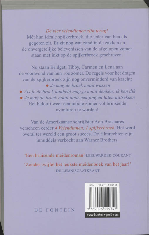 Achterkant van De 2e zomer van de spijkerbroek