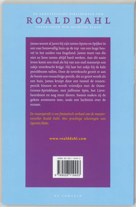 Achterkant van De reuzenperzik
