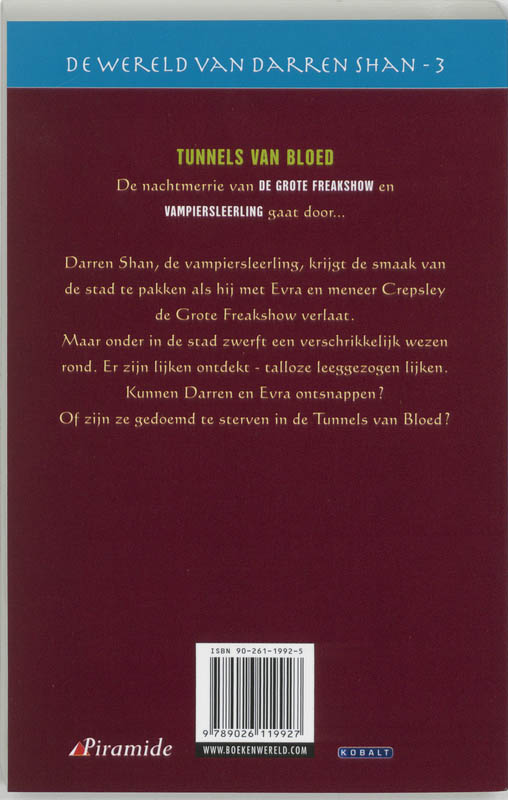 Achterkant van Tunnels van bloed
