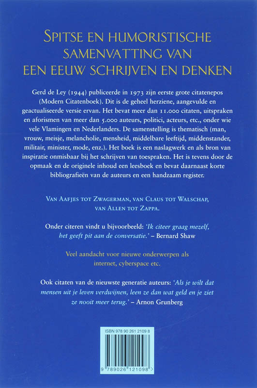 Achterkant van Groot citatenboek