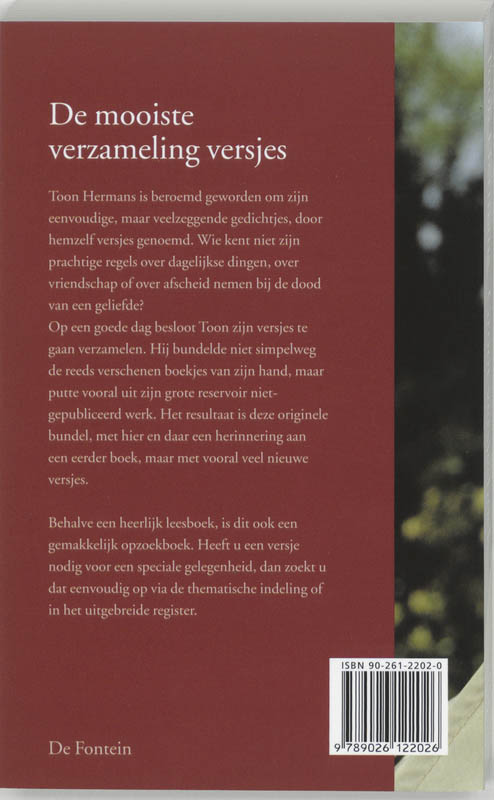 Achterkant van Groot versjesboek