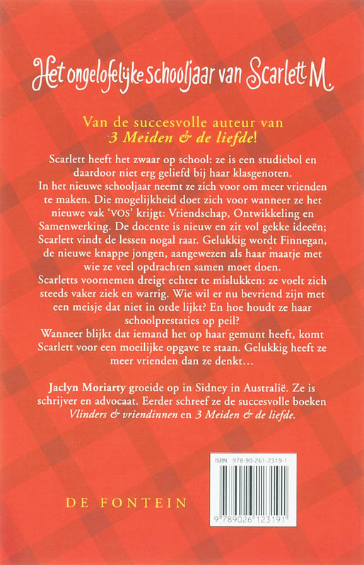 Achterkant van Het ongelooflijke schooljaar van Scarlett M.