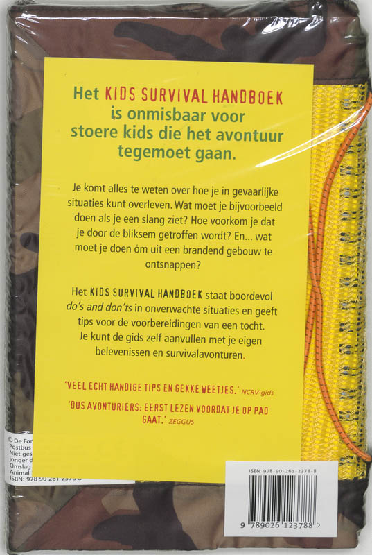 Achterkant van Kids Survival Handboek