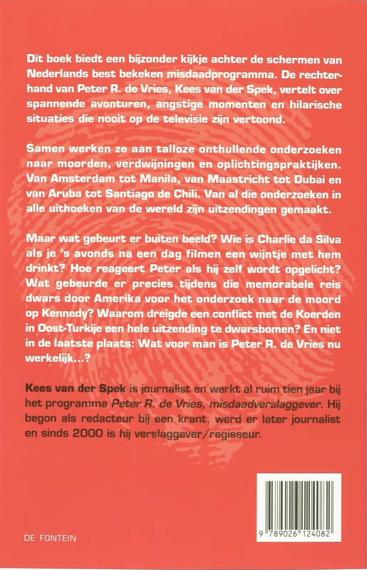 Achterkant van Achter de schermen bij Peter R. de Vries