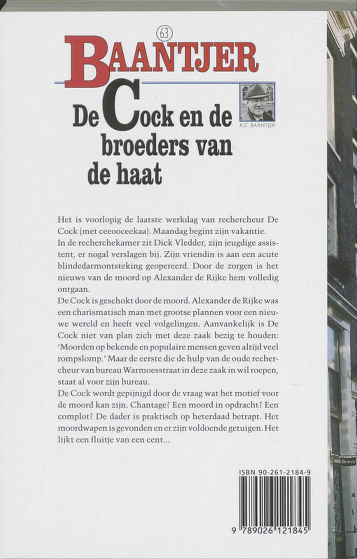 Achterkant van De Cock en de broeders van de haat