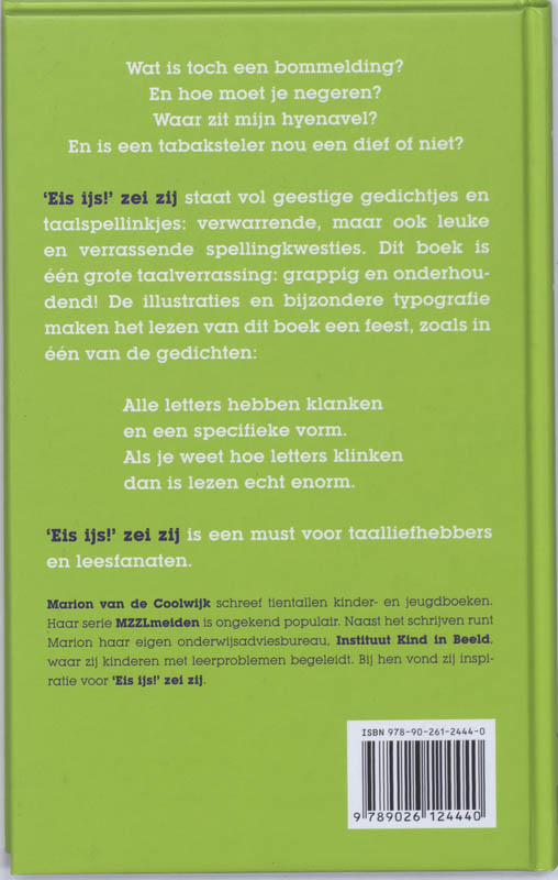 Achterkant van 'Eis ijs!' zei zij