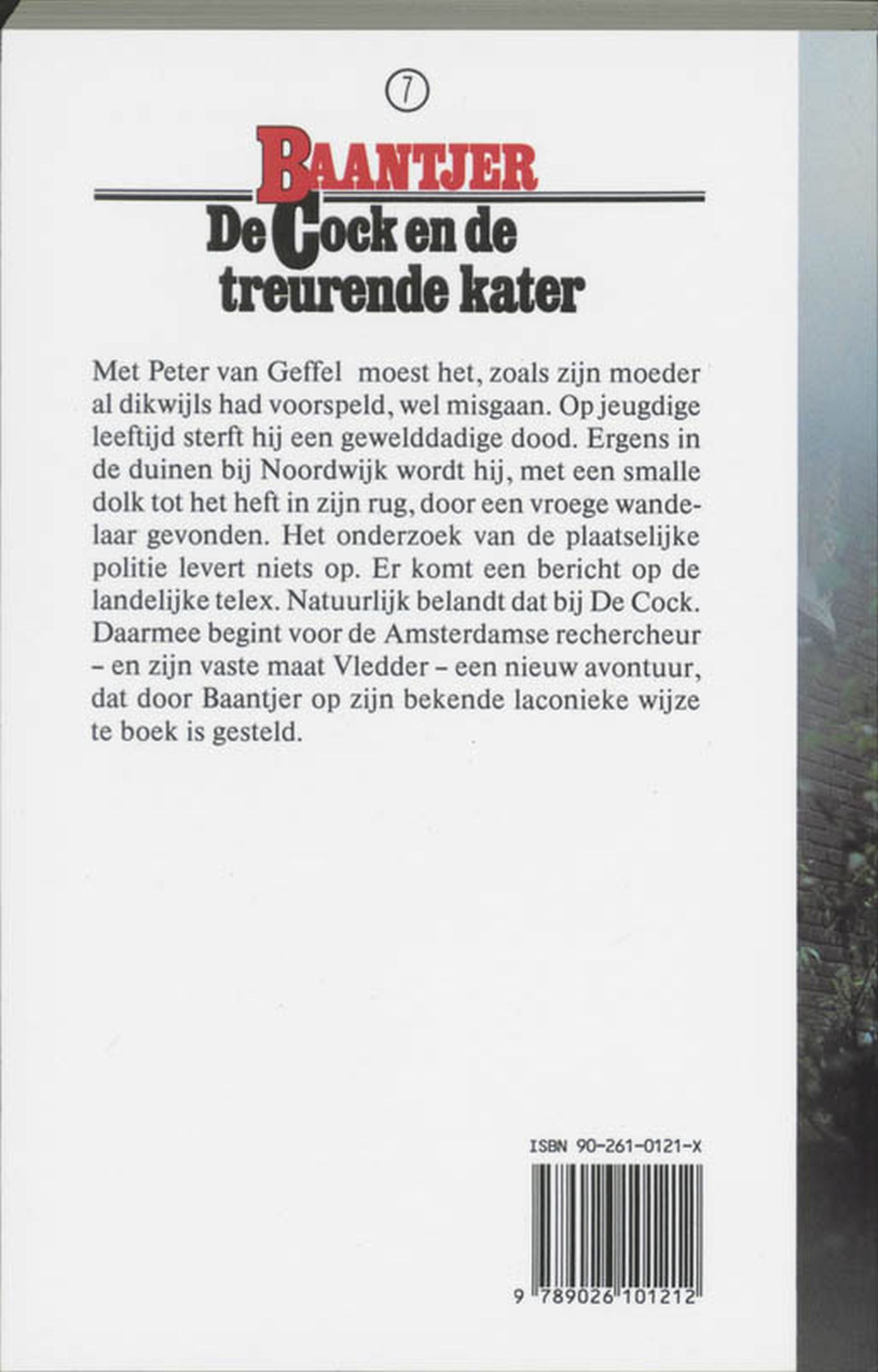 Achterkant van De Cock en de treurende kater
