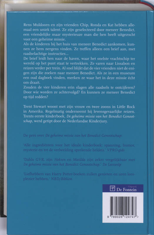 Achterkant van De levensgevaarlijke reis van het Benedict Genootschap