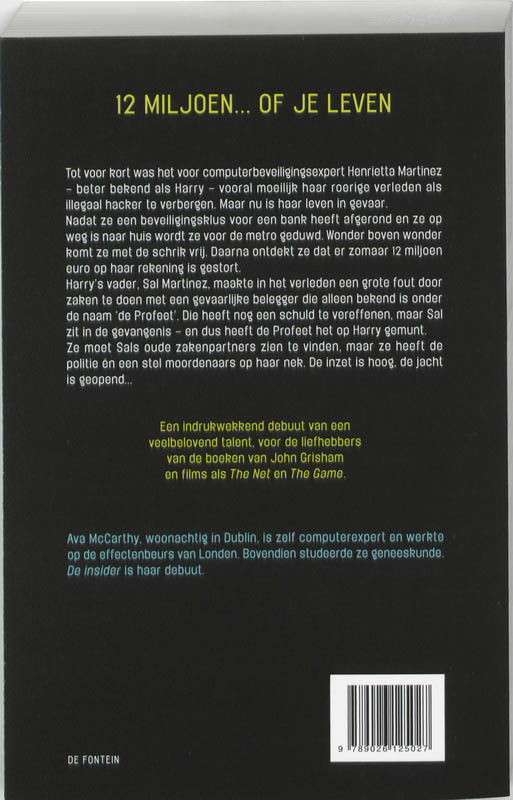 Achterkant van De insider