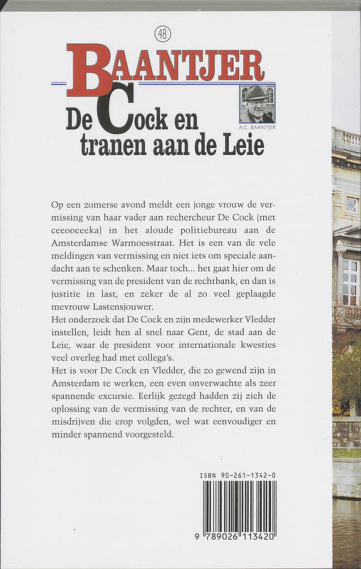 Achterkant van De Cock en tranen aan de Leie