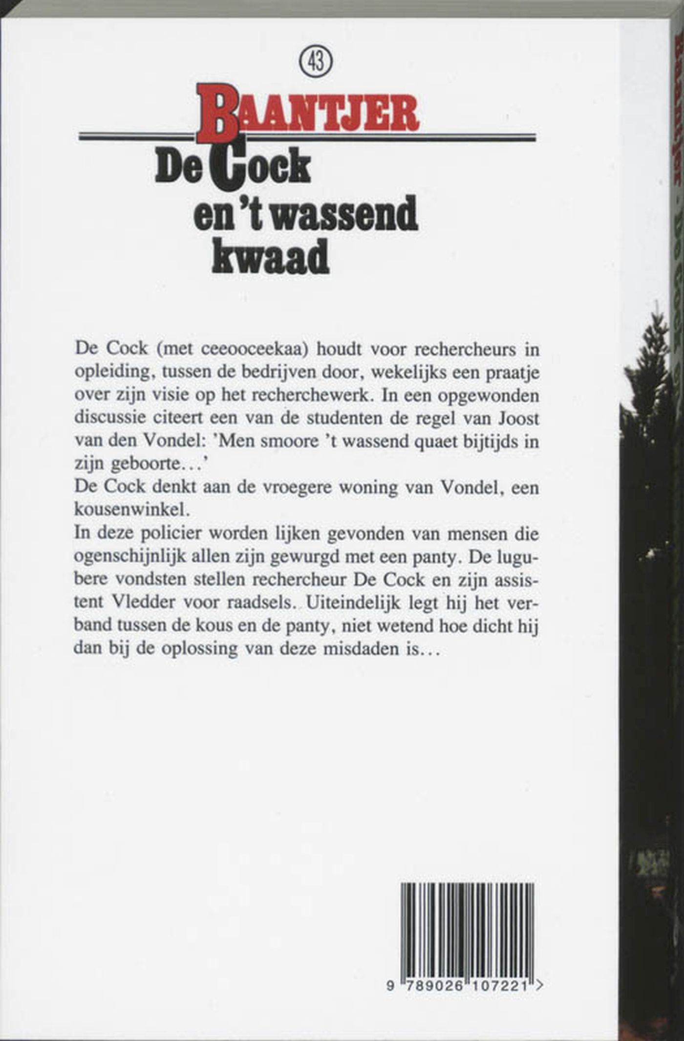 Achterkant van De Cock en 't wassend kwaad