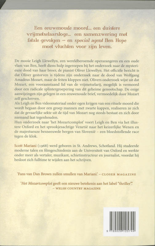 Achterkant van Het Mozartcomplot