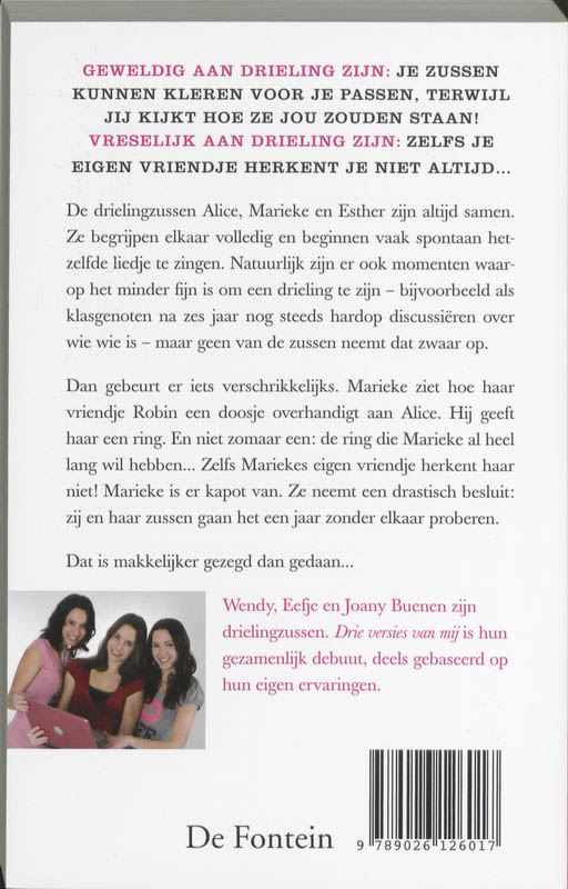 Achterkant van Drie versies van mij