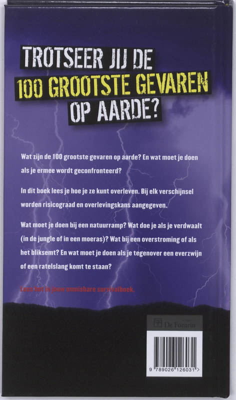 Achterkant van De 100 grootste gevaren op aarde