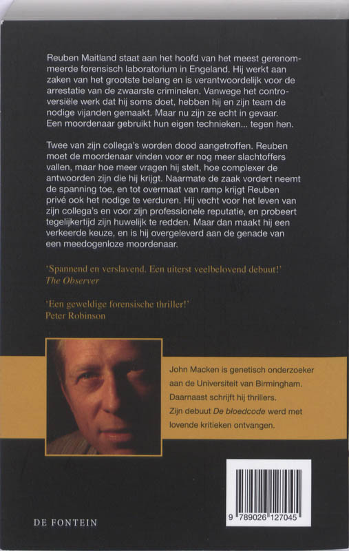 Achterkant van De bloedcode