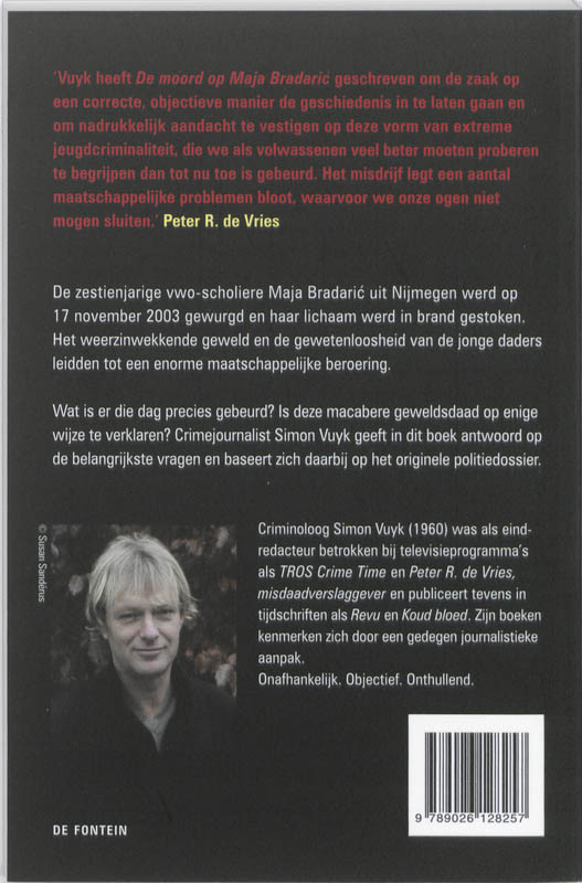 Achterkant van De moord op Maja Bradaric