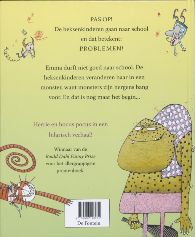 Achterkant van Heksenkinderen op school