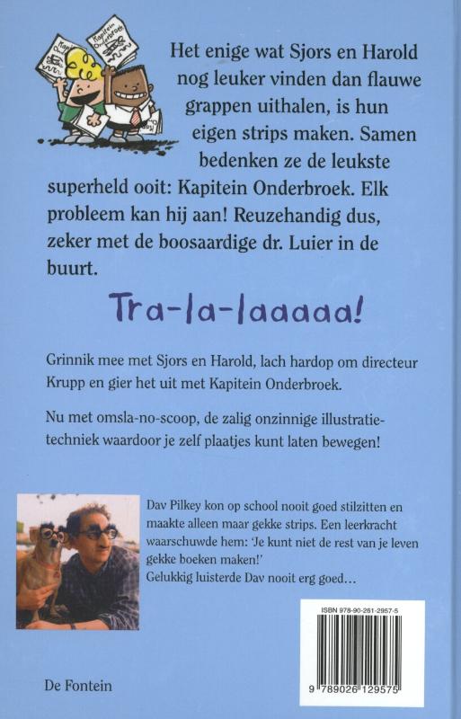 Achterkant van De avonturen van Kapitein Onderbroek